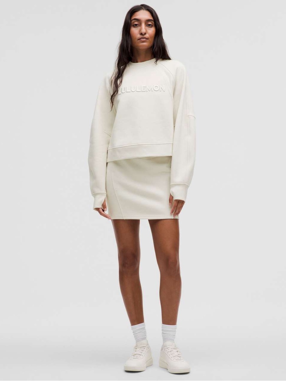 Lululemon Scuba High-Rise Mini Skirt in Bone Cream